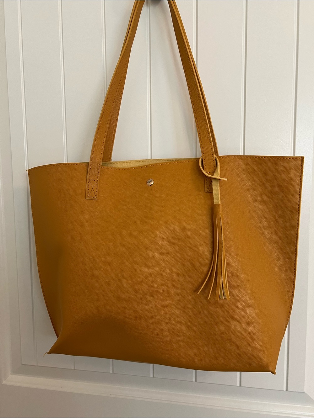 Classic Mustard Tote Bag with Tassel